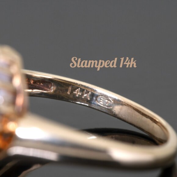 14kt Yellow Gold Natural Sapphire and Real Diamonds Ring, Size 5.25, 3.8 grams - Picture 5 of 6